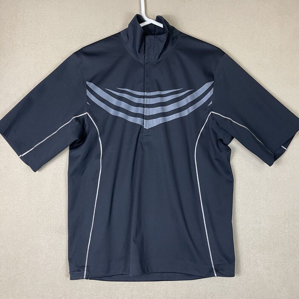Nike Athletic Jacket Mens Small Black Fit Storm Running Mock Neck Short Sleeve
